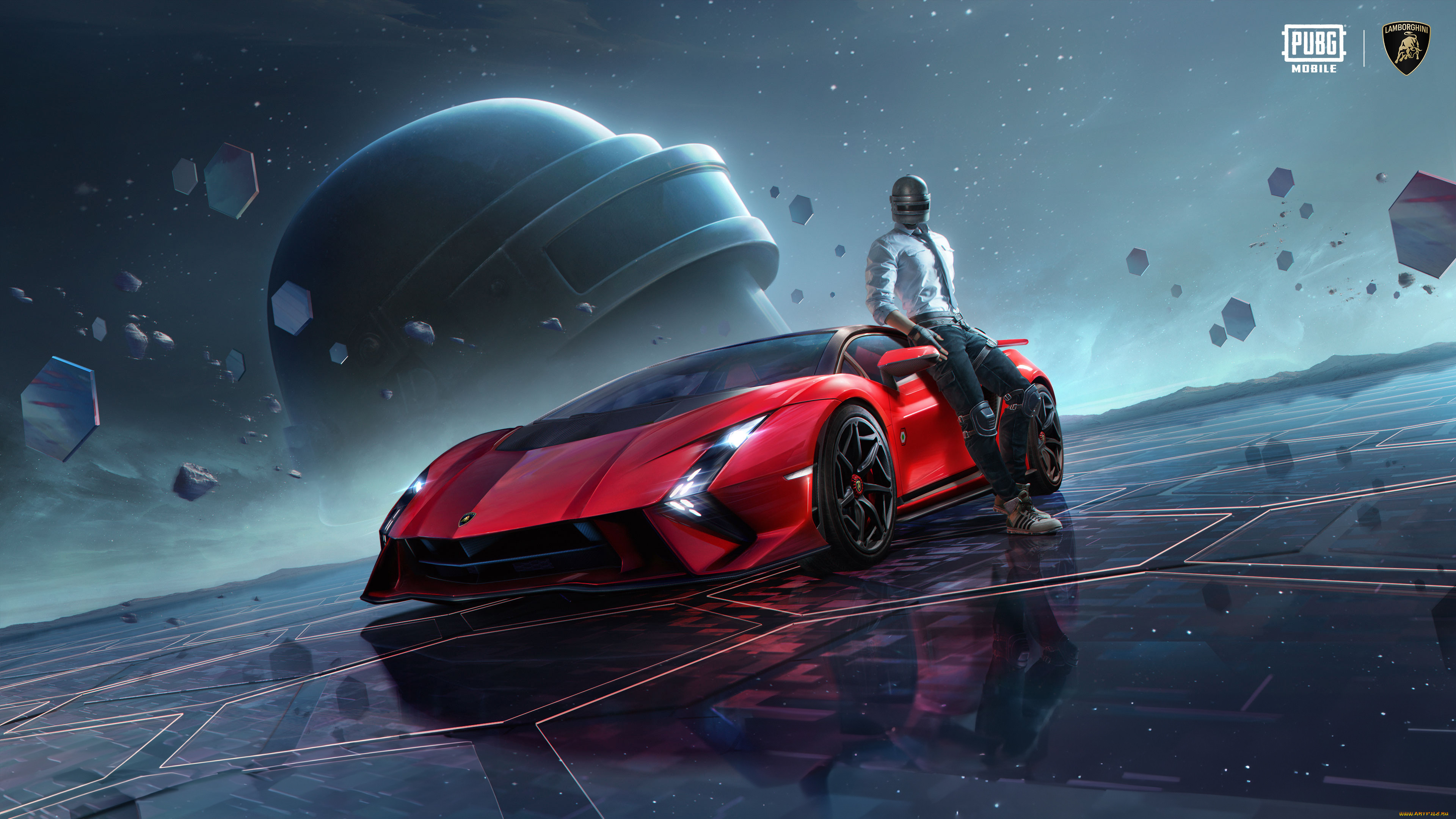 pubg mobile 2024,  , playerunknown`s battlegrounds, pubg, mobile, lamborghini, invencible, 2024, games, level, 3, helmet, red, cars